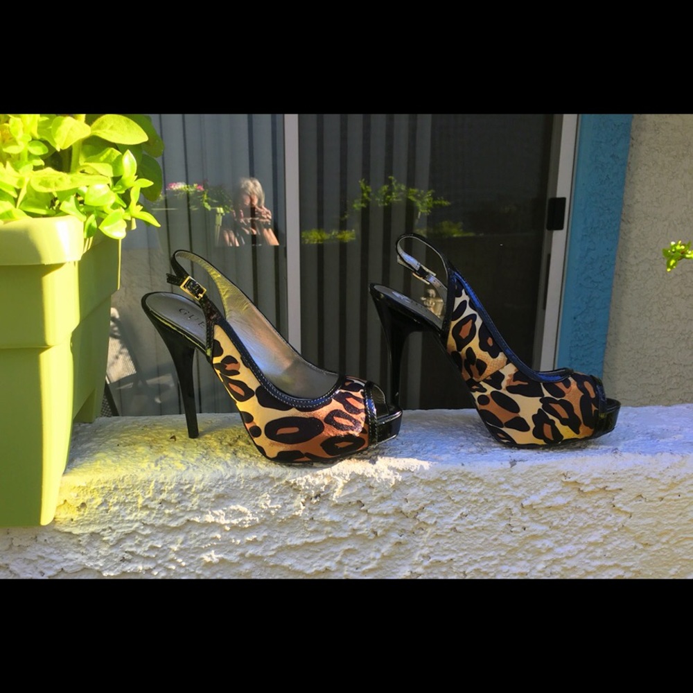 Heels platform animal print